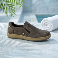 Mocassins pour hommes à enfiler, dessus en PU, doublure en coton, respirants, semelle extérieure en caoutchouc antidérapante, chaussures décontractées pour la marche quotidienne, toutes saisons