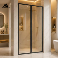 Porte de douche coulissante réglable Mars Villa Factory Chine OEM 135-150x190 cm avec cadre noir mat – Fabrication