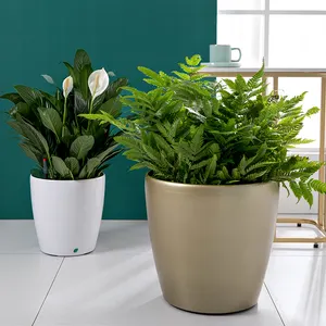 Runde Indoor Outdoor Dekoration Haus und Garten Topf Sukkulente Kunststoff Selbst bewässernde Blume Pflanzen topf