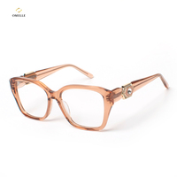 Hecho en China Accesorios de moda Acetato Gafas de gran tamaño Acetato Marcos ópticos