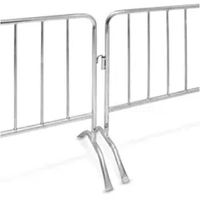 Barrière de contrôle des foules en métal portable, clôture temporaire pour la gestion des files d'attente lors d'événements, de concerts et de stades