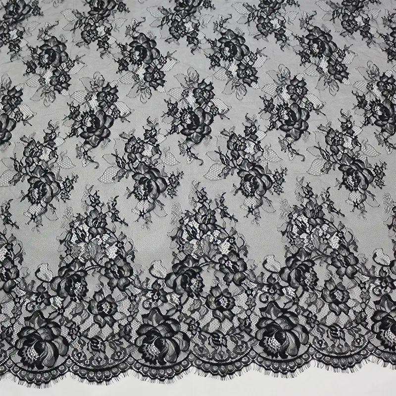 قماش دانتيل شانتيلي فاخر عالي الجودة مُخصص من المصنع لفستان للسيدات
