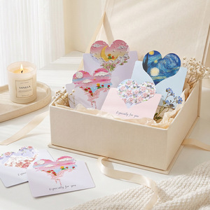 Kado Dekorasi Promo Spesial 6pcs Paket Kartu Ucapan 3D Cetak Minyak Kreatif Cantik untuk Wanita - Product Image 4