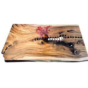 Mesa de Madera con Borde Natural y Resina Epoxi, Directo de Fábrica, Tamaño Personalizado, Proyecto de Mesa de Madera Sólida, Venta al Por Mayor - Product Image 1