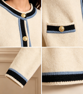 Cardigan en laine mérinos sur mesure pour femme, élégant, tricoté 12GG, manteau <span class=keywords><strong>pull</strong></span> doux et luxueux, vente en gros EDM/ODM - Product Image 2