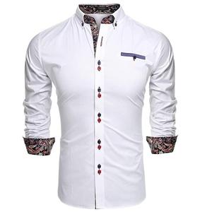 <span class=keywords><strong>Camisas</strong></span> informales con <span class=keywords><strong>cuello</strong></span> alto y botones para hombre, <span class=keywords><strong>camisas</strong></span> <span class=keywords><strong>de</strong></span> estilo <span class=keywords><strong>italiano</strong></span>, ajustadas al cuerpo, nuevo diseño - Product Image 1