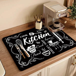 Tapete de Cocina Absorbente de Secado Rápido, 30x40cm 40x60cm, Base de Goma Antideslizante, Fácil de Limpiar, Rectangular, Color Sólido - Product Image 4