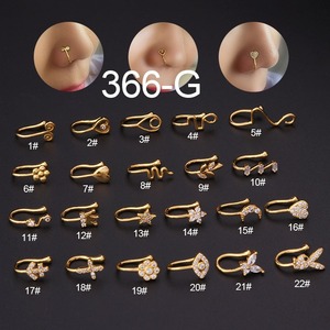 2025 nouvelle mode cuivre zircone populaire enfants <span class=keywords><strong>faux</strong></span> nez anneau Zircon pierre Clip-on nez anneau bijoux trou moins <span class=keywords><strong>Piercing</strong></span> - Product Image 5