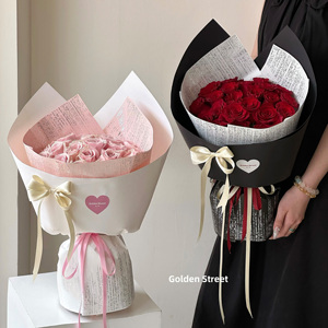 Papel de Regalo para Ramos de Flores, Plástico Plateado con Estampado en Caliente, Impermeable, 58*58cm, Novedad 2025, para Floristería - Product Image 6