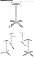 Pied de table pliable léger en aluminium noir, base croisée, design industriel, pour salle à manger, cuisine, mobilier commercial, terrasse, restaurant