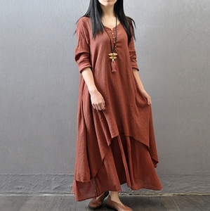Abito da donna in stile coreano con logo personalizzato - Nuovo abito primaverile in cotone e <span class=keywords><strong>lino</strong></span> a maniche lunghe, abbigliamento casual alla moda (OEM/ODM) - Product Image 5