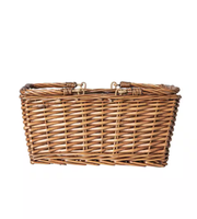 Panier de pique-nique aux copeaux de bois avec poignée oeufs de pâques tissés à la main bain de bonbons enfants jouet osier stockage cadeau emballage petit panier d'halloween