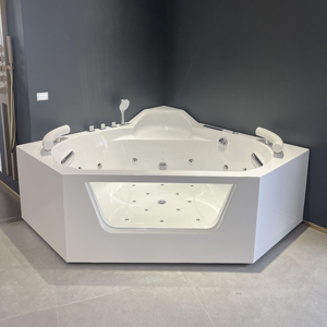 Bañera de Hidromasaje Moderna y Ecológica, Rectangular, Independiente, con Jets y Música Bluetooth para Spa y <span class=keywords><strong>Baño</strong></span> - Product Image 1