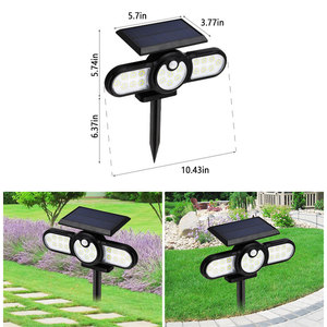 Lampe solaire à poser au sol pour pelouse, éclairage de cour, LED étanche, pour jardin, cour, maison, paysage, lampe murale - Product Image 3