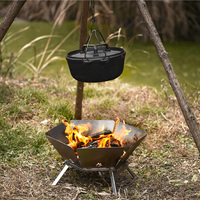 Perapian Lipat Luar Ruangan Modern dari Baja Tahan Karat, Kompor Pembakaran Kayu Portabel untuk Memanaskan Tenda Camping dengan Cepat.