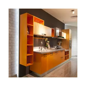Vendita calda su ordinazione 2022 controsoffitti dell'armadio armadi da cucina Design modulare in legno di lusso moderno in acciaio inossidabile pietra di quarzo