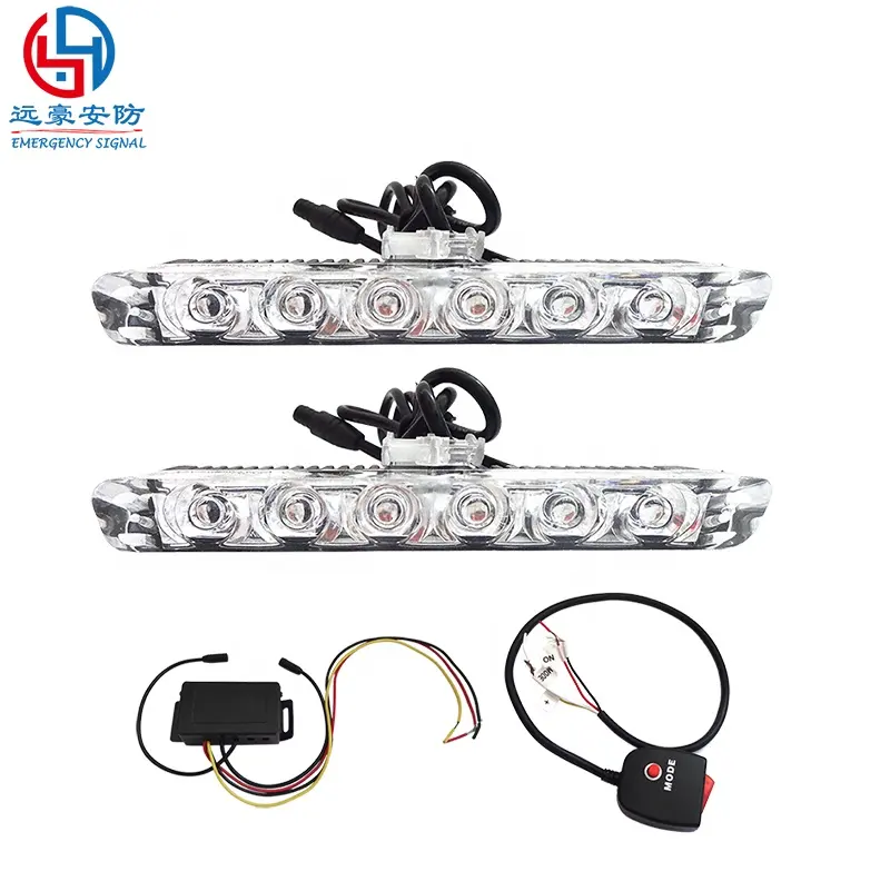 12v/24v waterproof mini flashing LED warning light high power 1 watt LED road safety flashing light 6 LED strobe flash lights