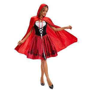 Disfraz de Caperucita Roja para mujer con capa, vestido para actuación en escenario, traje de personaje de Disney - Product Image 2