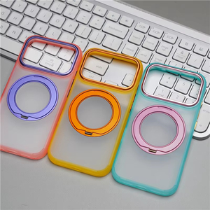 เคสโทรศัพท์แม่เหล็กแบบด้านหรูหราสำหรับ iPhone 17 15 16 Pro Max พร้อมการปกป้อง 360 องศา °   ขาตั้งแหวนพร้อมปุ่มสัมผัส AI ฝาครอบกันกระแทก - Product Image 2