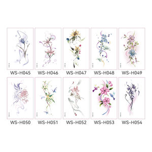 Qimeng nouveau 3D <span class=keywords><strong>Floral</strong></span> bras tatouage autocollant étanche et Durable temporaire corps Art blanc fleur ombre conception pour femmes/hommes visage - Product Image 5