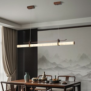 Lámpara de Techo Estilo Restaurante Cloud-Stone Inspirada en la Dinastía Song, Fuente de Luz LED, Construcción de Acero Inoxidable y Mármol, Lujosa y Moderna - Product Image 1
