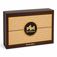 Luxuriöse Maßgefertigte Doppeltür-Geschenkbox mit Holzmaserung und Webmuster für Premium-Tee und Firmengeschenkverpackungen