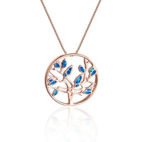 Fabricant de gros bleu opale de feu arbre de vie pendentif collier bijoux juifs