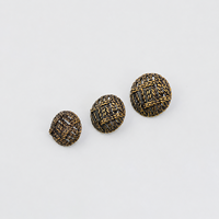 Boutons-pression métalliques de style simple à motif circulaire tissé creux texturé avancé pour manteau et pull tricoté