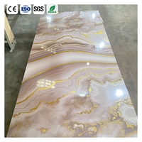 Panneau mural de décoration intérieure imperméable, alternative ignifuge au marbre, bambou, charbon de bois, feuille de marbre en PVC pour usage domestique