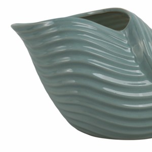 Vaso in ceramica a forma di onda, in gres costiero, per piante da interno ed esterno - Product Image 5