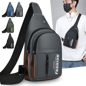 Men's Chest <b>Bag</b> Gray Black Military Green Dark Blue Portable Multi Layer Crossbody <b>Bag</b> For Everyday Outfits And Commute - Product Image 1
