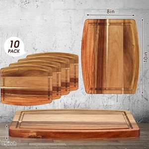 Tabla de cortar de madera 38x29x2cm, rectangular con ranuras, para cortar frutas en la cocina, para uso doméstico. - Product Image 3