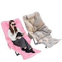 Chaise de camping extra-large et extra-épaisse à quatre positions avec repose-pieds, pliable et portable, pour l'extérieur ; structure en acier carbone renforcé