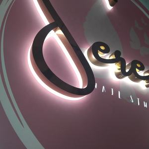 Kexian ป้ายโลหะติดผนังแบบกำหนดเอง,ป้ายไฟ LED สำหรับร้านค้าสำนักงานในร่มป้ายไฟหลังร้านป้ายโฆษณา Led ป้ายโฆษณา3D - Product Image 5