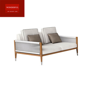 Muebles de Jardín Modernos de Madera, Nuevo Diseño, Sofá de Teca con Cuerdas para Patio, Sala de Estar u Hotel - Product Image 6