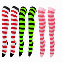 Bas européens et américains Chaussettes à rayures japonaises pour femmes COSPLAY Anime Chaussettes pour femmes Chaussettes de Noël