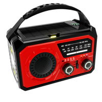 Linterna Solar Inalámbrica de 16000 mAh con Manivela, Radio AM/FM, Altavoz Portátil Pequeño para Uso en Exteriores y en el Hogar