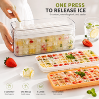 Moule à glaçons TOPIN 4 couches grande capacité en silicone, qualité alimentaire, réutilisable, multicolore, pour fruits