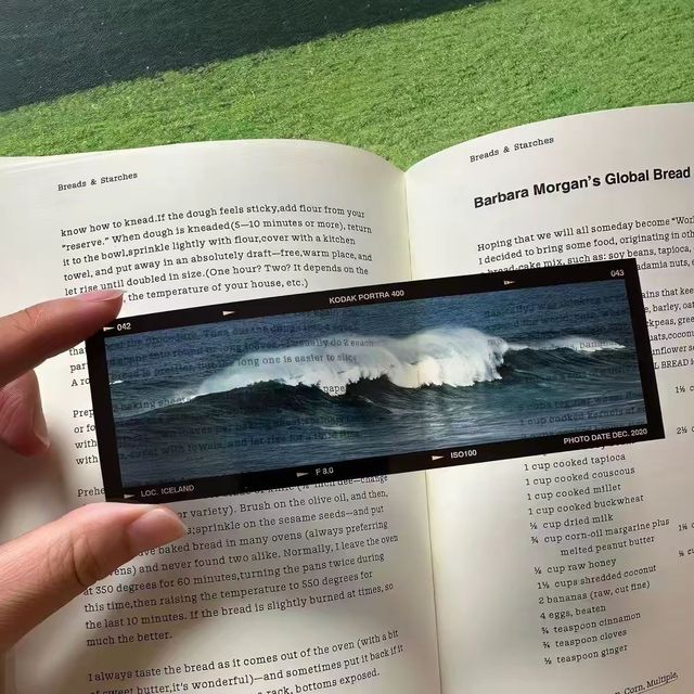 Portable Transparent Reading Bookmark PET Film Ocean Sunset Pattern Fashion INS Style Student Study Tools