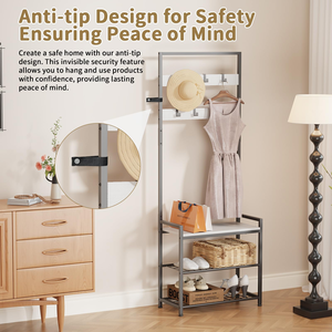 Assembled Metal Folding Coat Shoe <b>Rack</b> Multi Layer Coat Shoe Storage <b>Rack</b> Heavy Duty Multi Function Coat <b>Rack</b> - Product Image 3