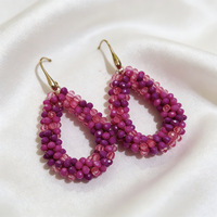 Gaovo Boucles d'oreilles pendantes goutte d'eau en perles de rocaille faites à la main, style Bohème Chic Tendance Unique, Bijoux d'oreille de mode pour la vente en gros transfrontalière