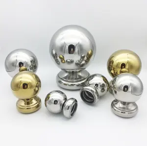 Fitting Railing Hollow 201/304 Stainless Steel Handrail Sphere Gold/silver Top Ball For Stair Decoration