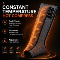 Masseur de jambes à compression d'air sans fil pour bureau et salle de sport, bottes de récupération à 6 chambres, contrôle tactile sans fil, charge rapide Type-C, usage familial