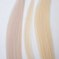Harga grosir rambut warna pirang putih ekstensi rambut manusia massal 12-32 inci kualitas rambut virgin Eropa