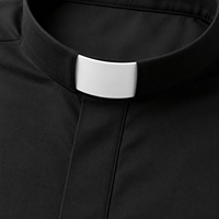 Chemise à col prêtre pour homme, chemise de cérémonie à manches longues avec poche poitrine, infroissable, uniforme d'église, tenue formelle