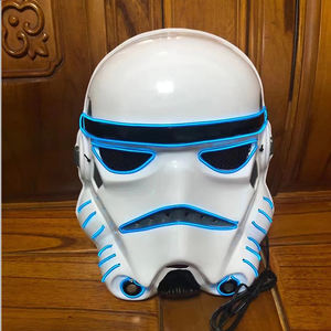 Led Halloween Piratenmaske Cosplay leuchtende Halloween-Maske Kostüm Narbe einäugiger Piratengesichtsparty-Maske - Product Image 5