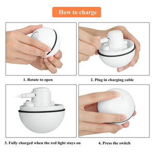 Juguetes Automáticos Inteligentes para Gatos, Bola Interactiva con Catnip, Recargable por USB, Rotación Automática, Plumas LED Coloridas, Campanas, Juguetes para Gatos y Gatitos - Product Image 3