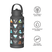 Bouteille d'eau isotherme portable à double paroi avec autocollant sculpté Parc National – Bouteilles commémoratives personnalisées en gros