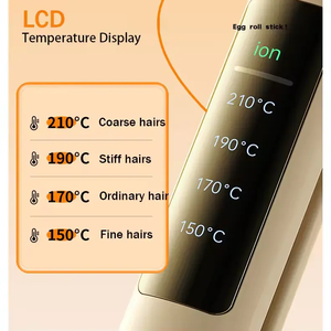 2バレルウェイバーアイアンヘアカーラーゴールドタイプPTCヒーター付きLED温度表示マイナスイオン電源スタイリング用 - Product Image 4