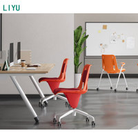 Chaise de conférence pliable empilable Liyu de style contemporain avec roulettes pour formations et réunions